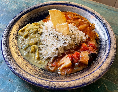 SPICE GATEの南インド式3種の合い盛りカレー(プチミールス)