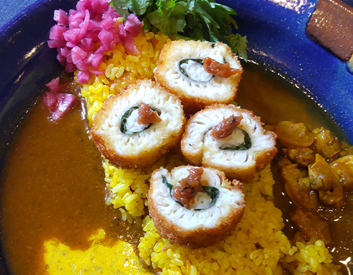活けハモの梅しそロールカツカレー